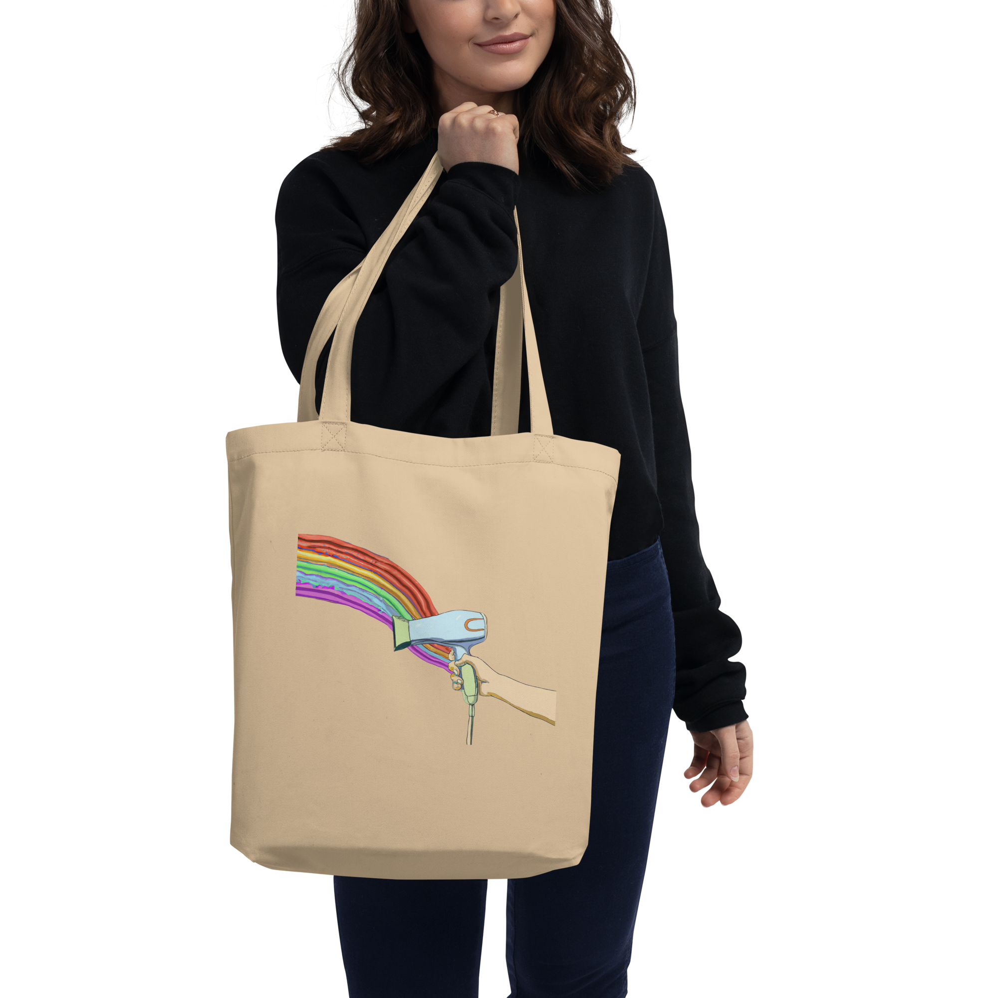 Proud Stylist Rainbow Blowdryer Eco Tote Bag