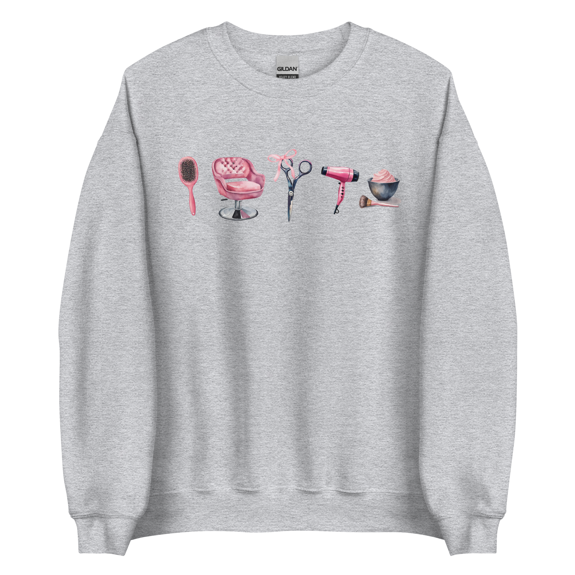 Pink Hairstylist Tools Coquette Unisex Crewneck Sweatshirt