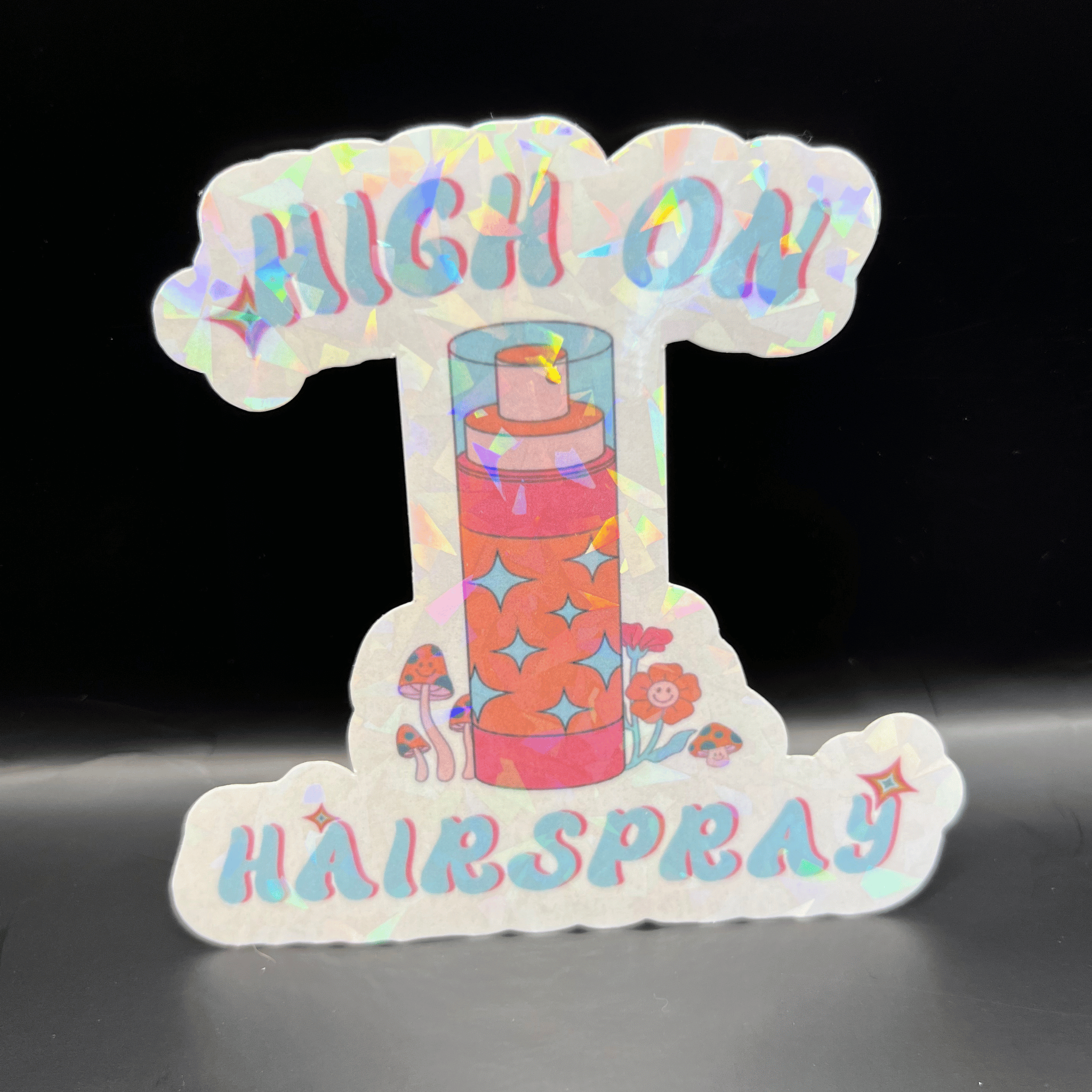 High On Hairspray Rainbow Prism Sticker