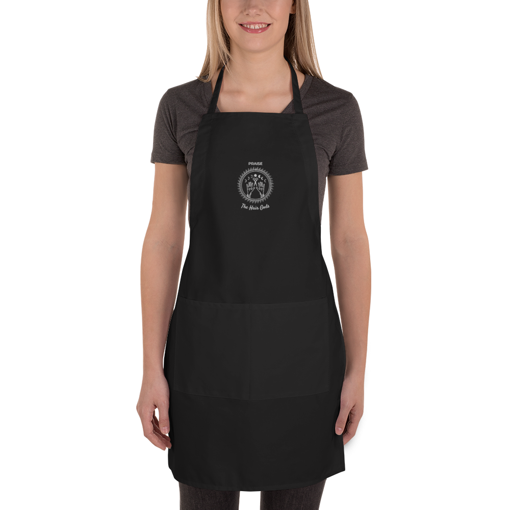 Praise The Hair Gods Embroidered Apron