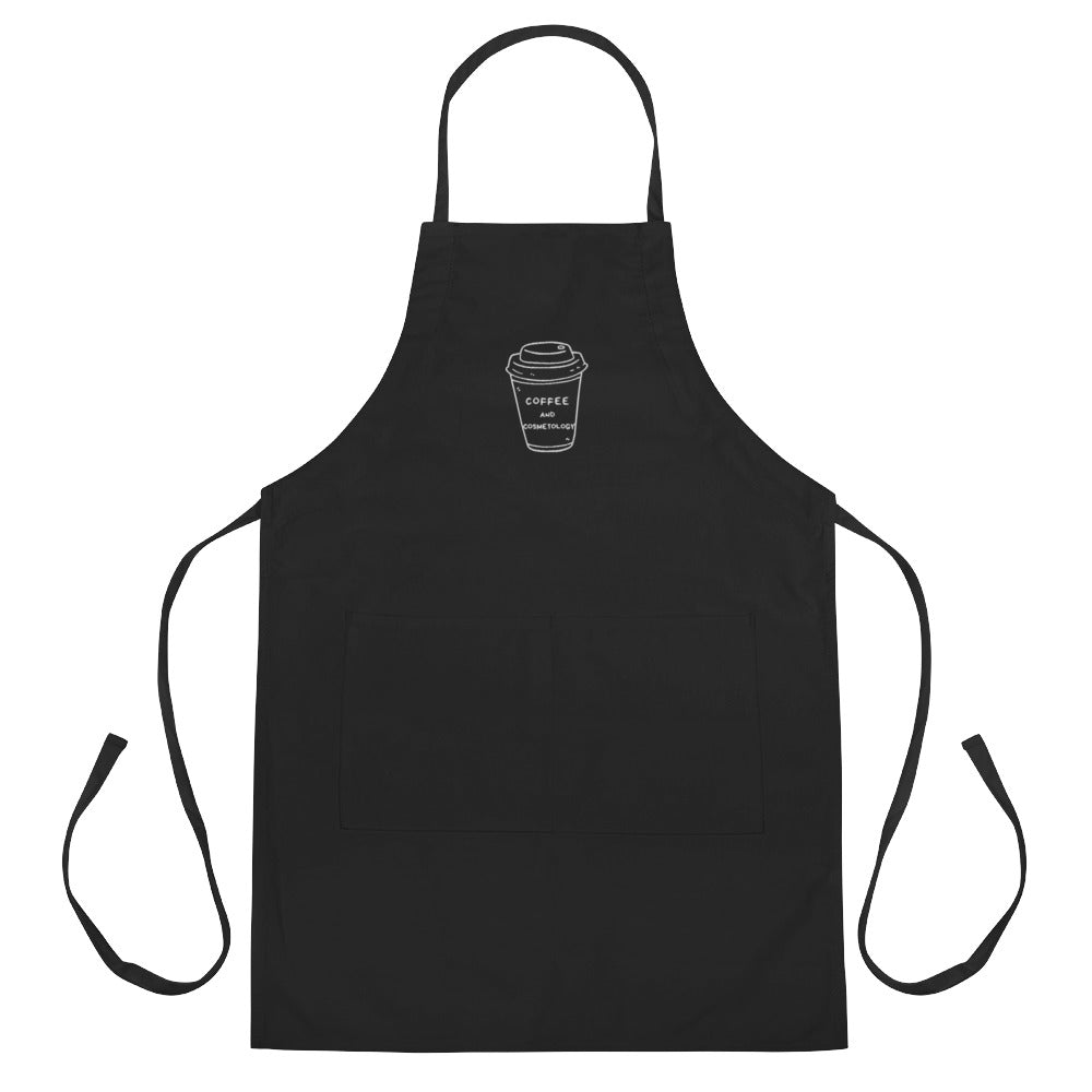 Coffee And Cosmetology Embroidered Salon Apron