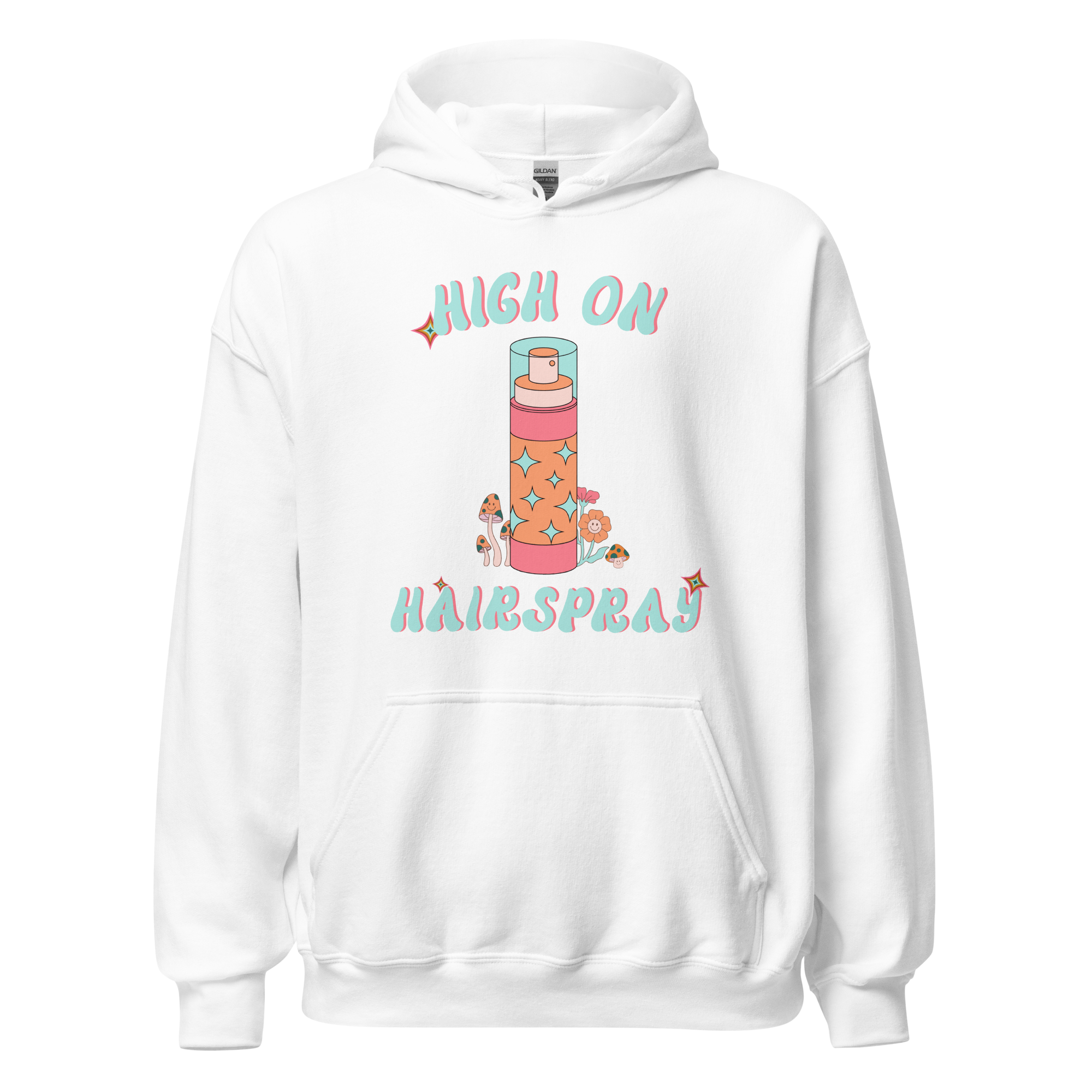 High On Hairspray Retro Unisex Drawstring Hoodie